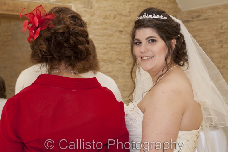 bride looks back