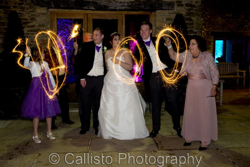 fun sparklers at a wedding