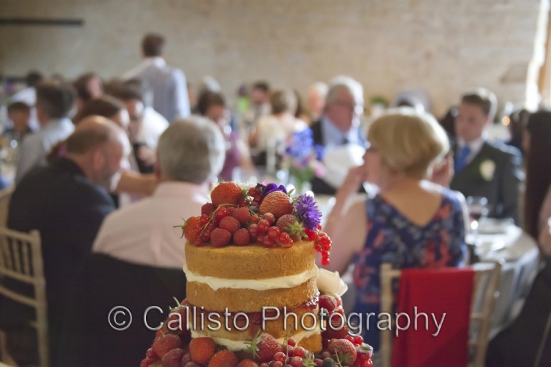 berries on cake