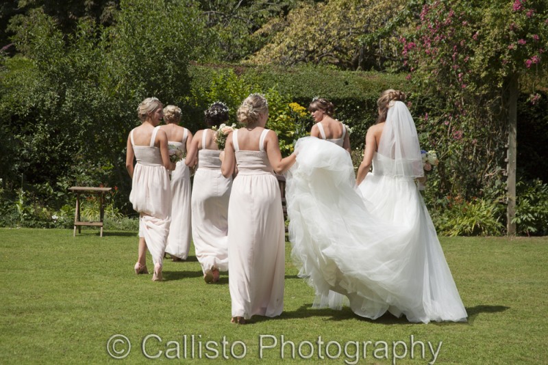 charlotte and bridesmaids go for a wander