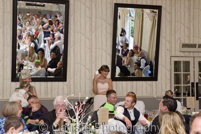 wedding guests in mirrors