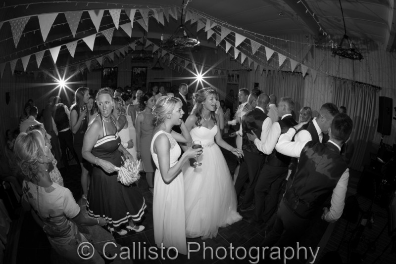 bunting at wedding first dance