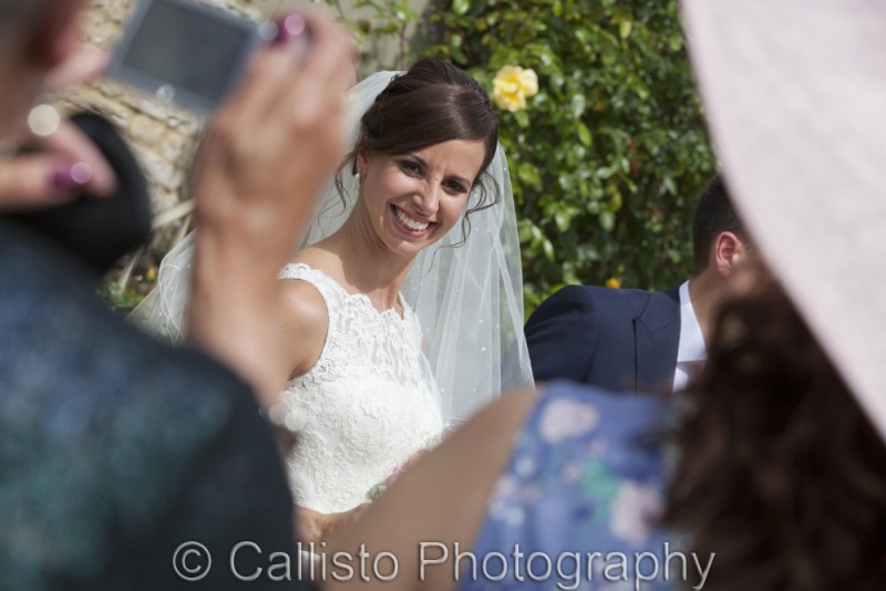 bride smiling for camera