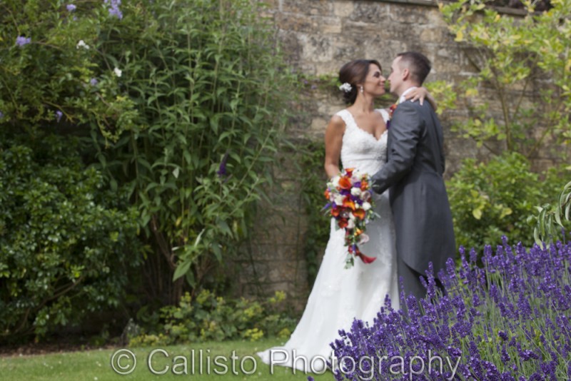 bridal couple in lavender