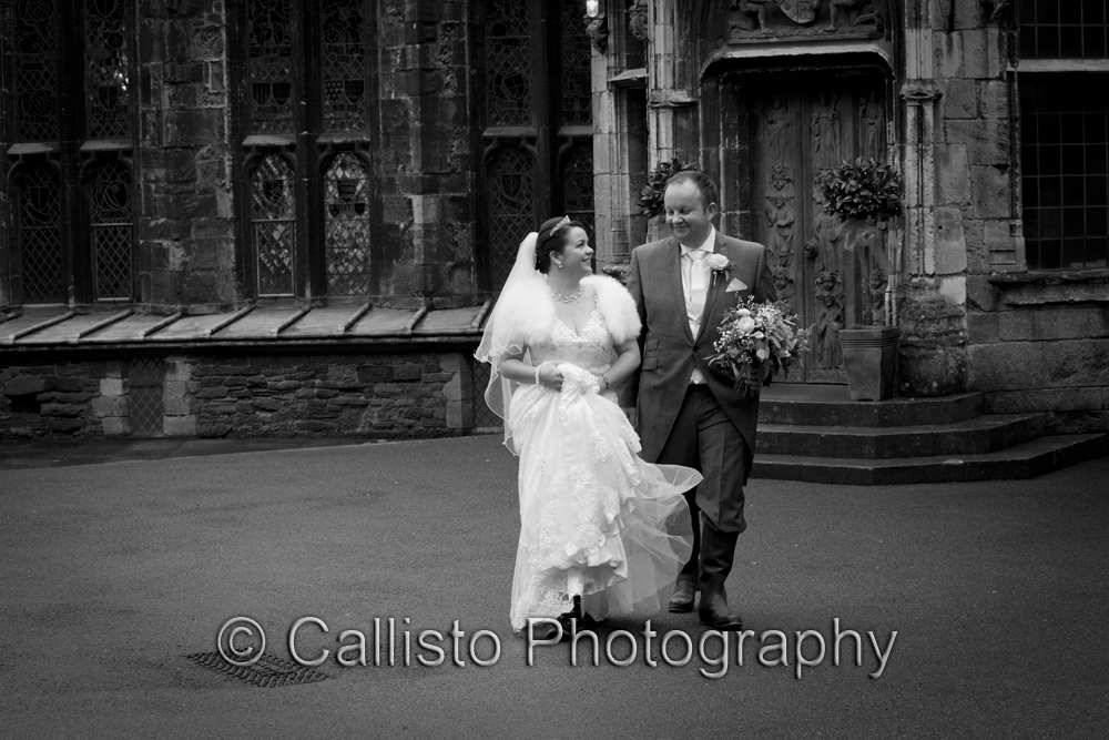 Black and white photography at Berkeley Castle, Winter Wedding