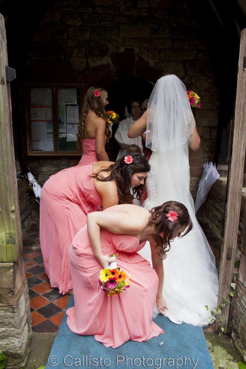 Last minute bridal gown adjustments