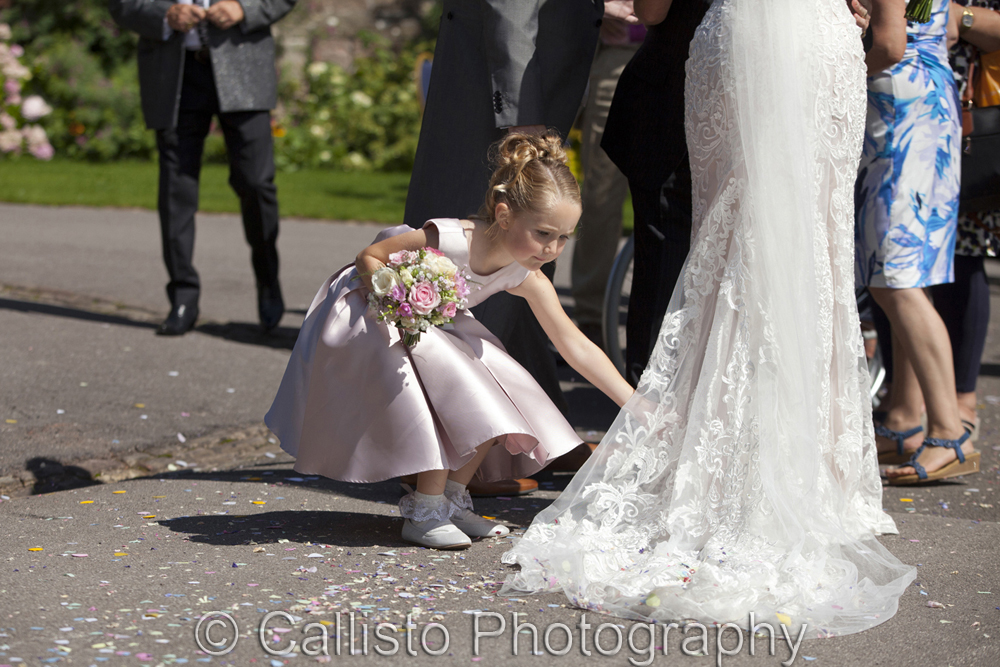 Flowergirl at Sarah and Carl's Berkeley Castle Wedding